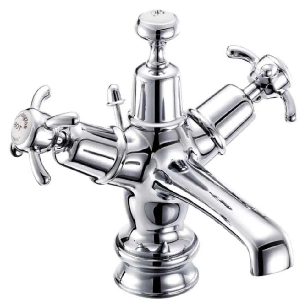 Burlington Anglesey Regent Basin Mixer Tap with High Central Indice & Waste