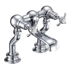 Burlington Anglesey Regent Deck Mounted Bath Filler Tap with Straight Valves