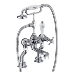 Burlington Anglesey Regent Tall Deck Mounted Bath Shower Mixer with Straight Valves