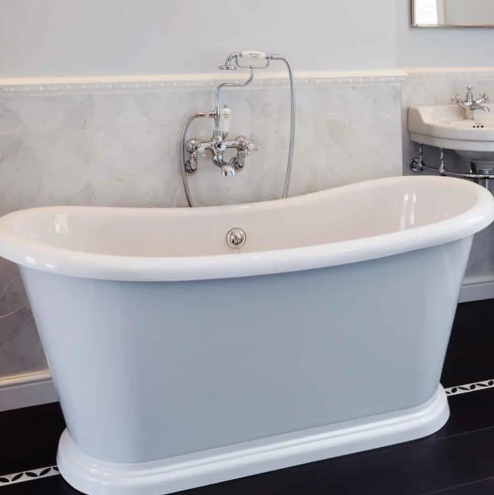 Burlington Anglesey Wall Mounted Bath Shower Mixer with Straight Valves & S Adjuster