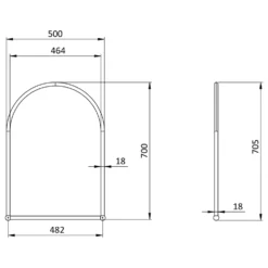 Burlington Arched Framed Mirror 500 x 700mm
