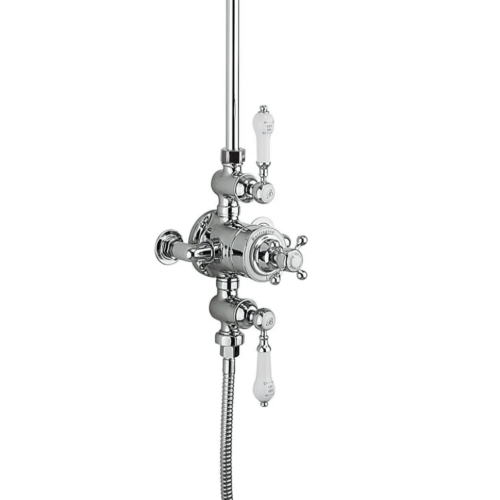 Burlington Avon Exposed Thermostatic Shower Kit with AirBurst Shower Head & Ceramic Handle Handset