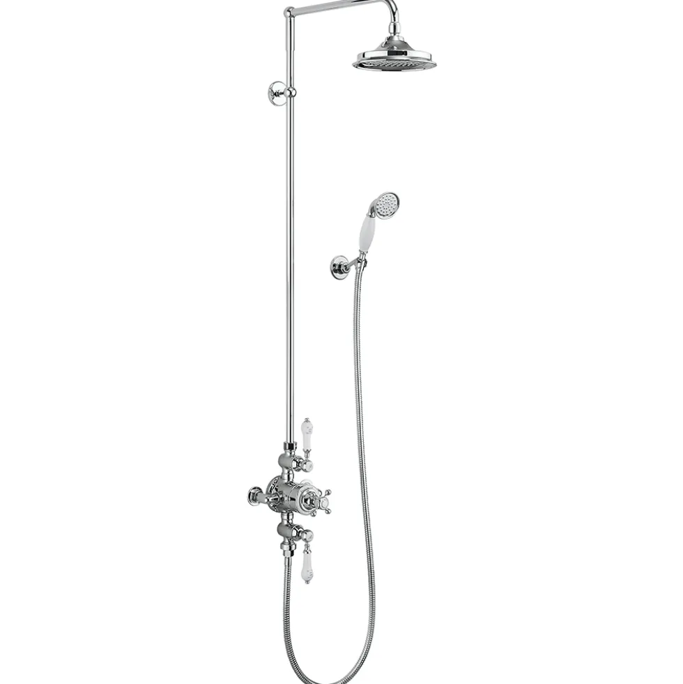 Burlington Avon Exposed Thermostatic Shower Kit with AirBurst Shower Head & Ceramic Handle Handset