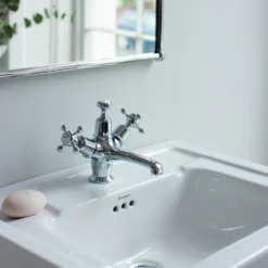 Burlington Claremont Regent Basin Mixer Tap with High Central Indice & Waste