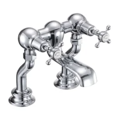 Burlington Claremont Regent Deck Mounted Bath Filler Tap with Straight Valves