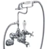 Burlington Claremont Regent Tall Wall Mounted Bath Shower Mixer with Straight Valves