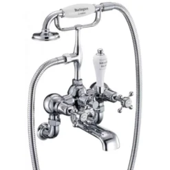 Burlington Claremont Wall Mounted Straight Bath Shower Mixer with S Adjuster