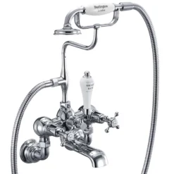 Burlington Claremont Wall Mounted Straight Bath Shower Mixer with S Adjuster