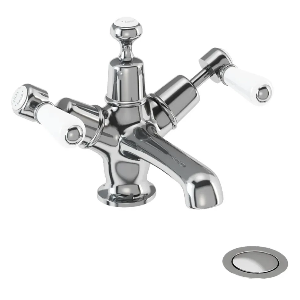 Burlington Kensington Basin Mixer Tap with High Central Indice & Waste