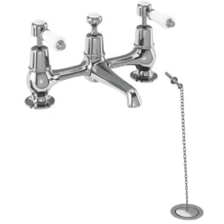 Burlington Kensington Bridge Basin Mixer Tap with Swivel Spout & Waste