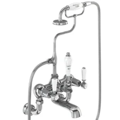 Burlington Kensington Regent Tall Wall Mounted Bath Shower Mixer with Straight Valves