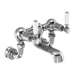 Burlington Kensington Regent Wall Mounted Bath Filler Tap with Straight Valves