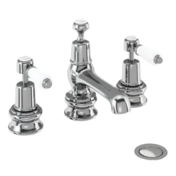 Burlington Kensington 3 Tap Hole Basin Mixer with Pop-up Waste
