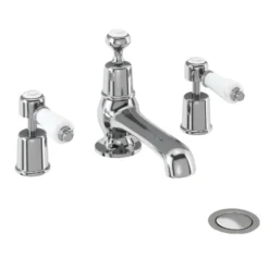 Burlington Kensington 3 Tap Hole Basin Mixer with Pop-up Waste