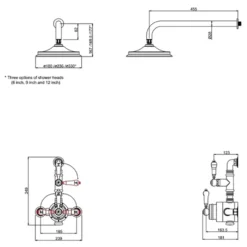 Burlington Stour Exposed Thermostatic Shower Kit with AirBurst Shower Head