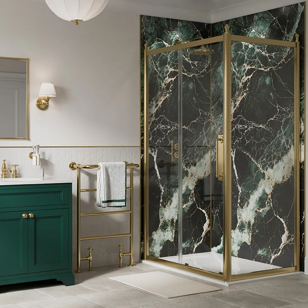 Burlington Verde Saint Denis Marble Waterproof Core Laminate Bathroom Wall Panel
