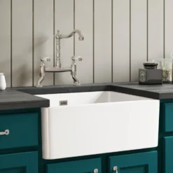 Butler & Rose Alba French Kitchen Bridge Mixer - Brushed Nickel