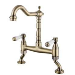 Butler & Rose Alba Traditional Kitchen Bridge Mixer - Antique Brass