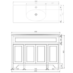 Butler & Rose Beatrice 1200mm Floorstanding Single Basin Vanity Unit