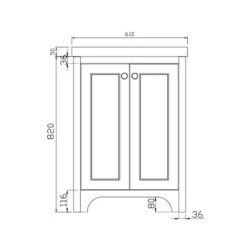 Butler & Rose Benedict 600mm Floorstanding Vanity Unit & Basin
