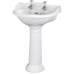 Butler & Rose Benedict 500mm Full Pedestal & Basin - 2 Tap Hole
