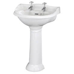 Butler & Rose Benedict 600mm Full Pedestal & Basin - 2 Tap Hole