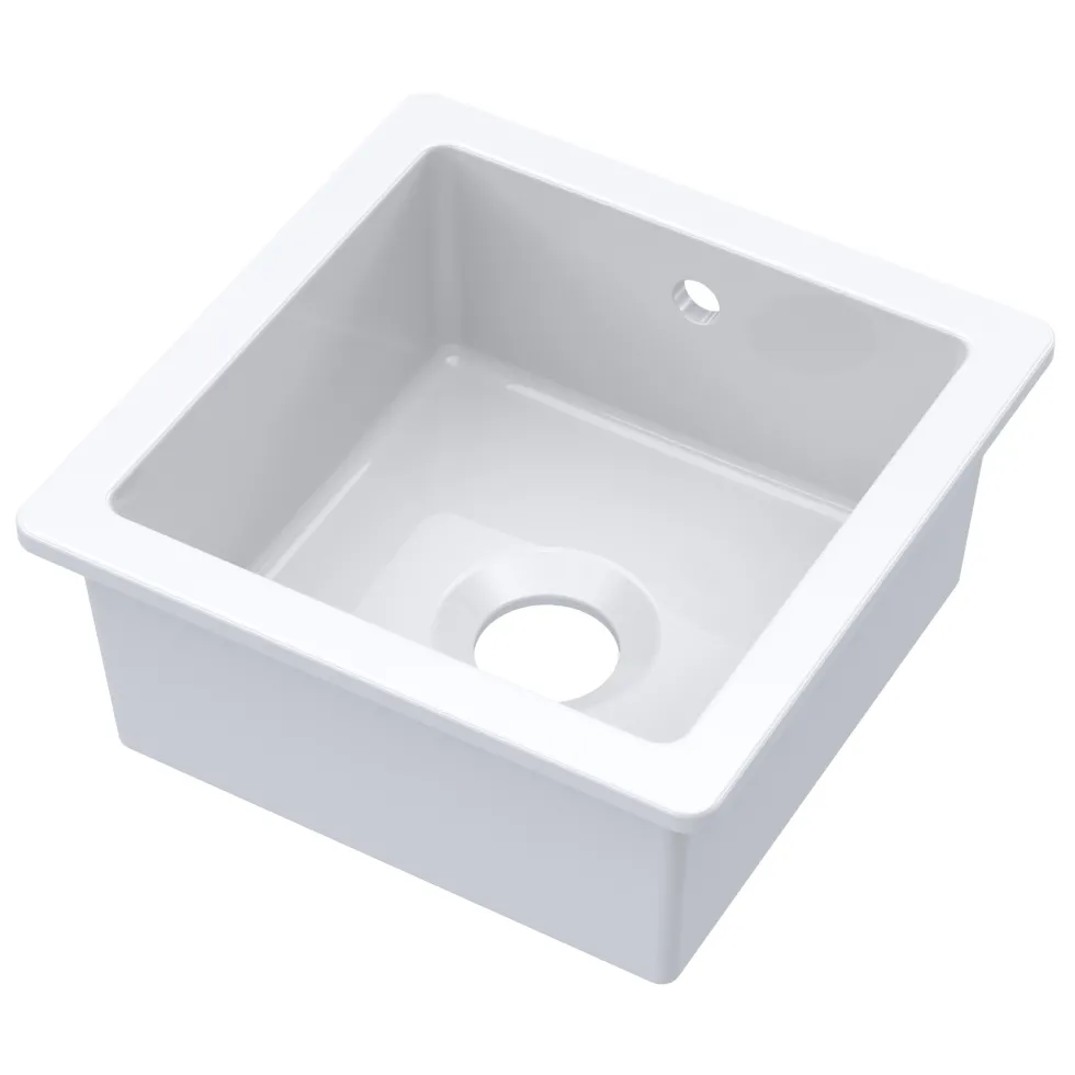 Butler & Rose Bryn 1 Bowl Fireclay Ceramic Inset/Undermount Kitchen Sink - 457mm x 457mm