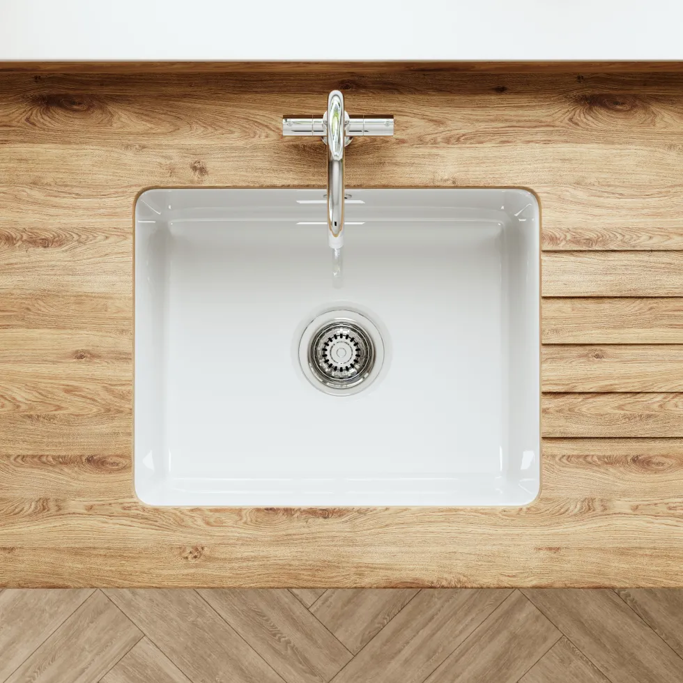 Butler & Rose Bryn 1 Bowl Fireclay Ceramic Inset/Undermount Kitchen Sink - 548mm x 442mm