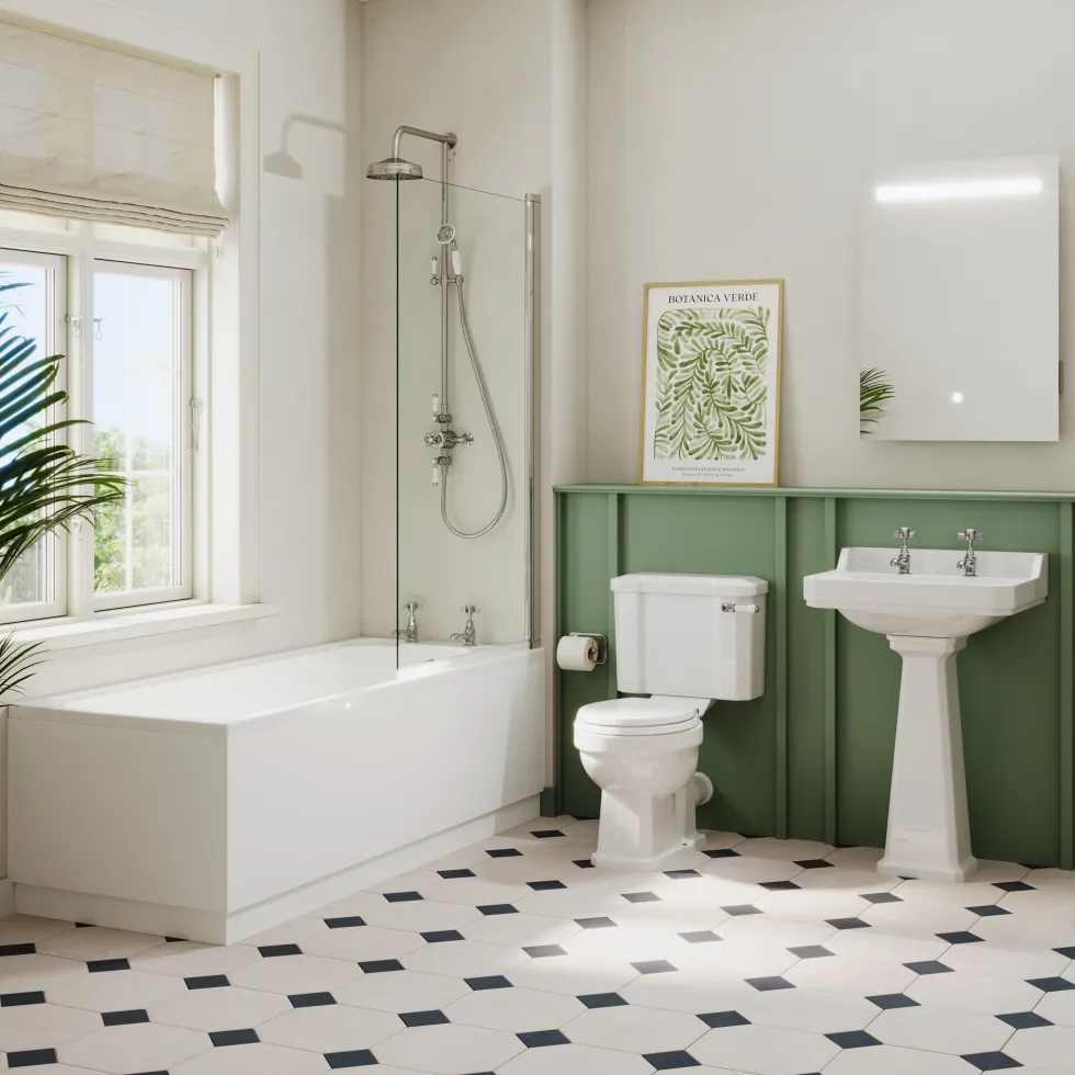Butler & Rose Catherine Bathroom Suite with Shower Bath