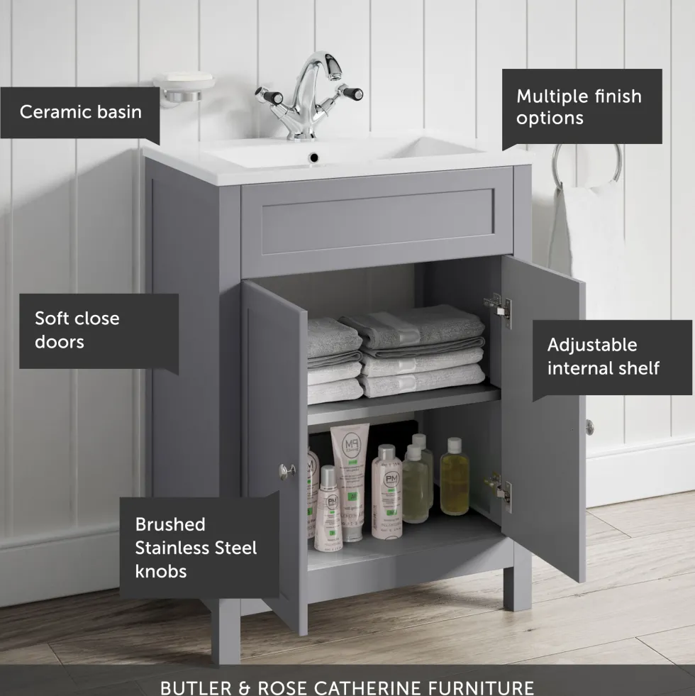 Butler & Rose Catherine Bathroom Suite with Vanity Unit & Close Coupled Toilet (Excluding Seat)