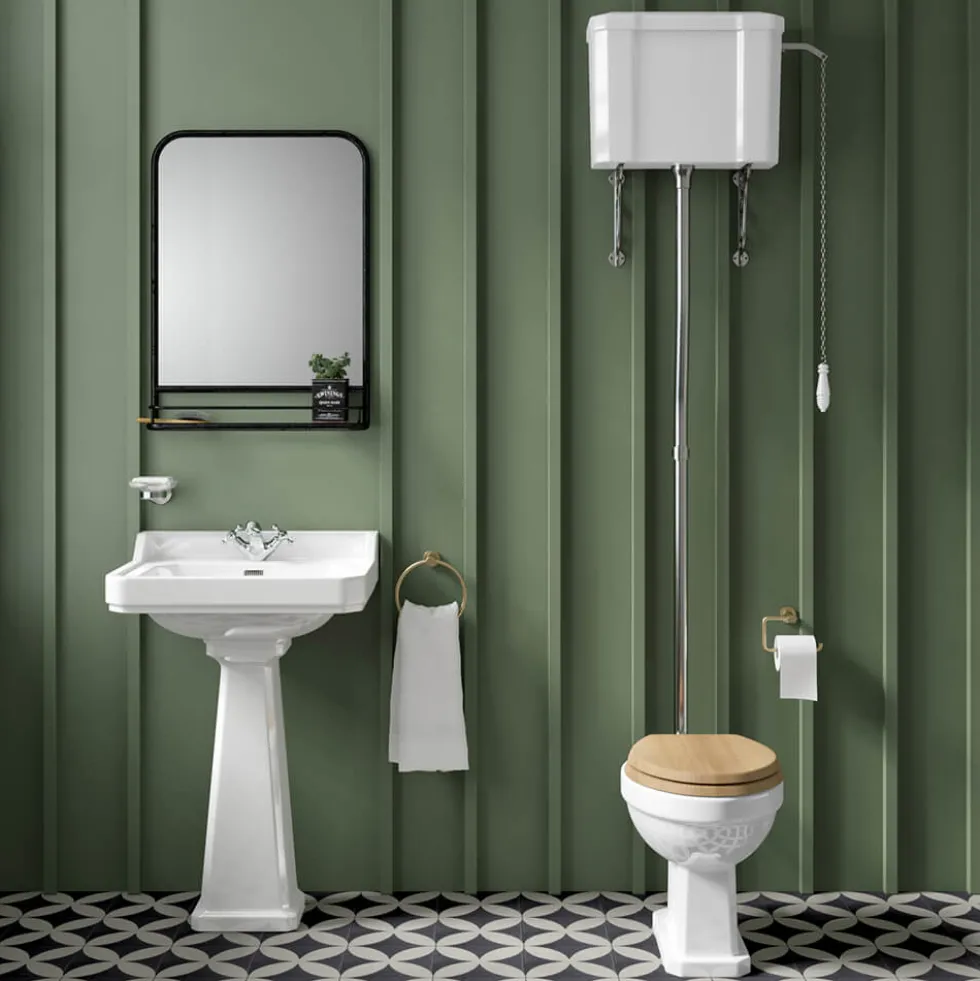 Butler & Rose Catherine High Level Toilet with Pan, Cistern & Flush Pipe Kit