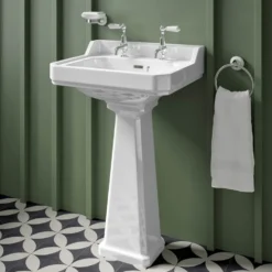 Butler & Rose Catherine 560mm Full Pedestal & Basin - 2 Tap Hole