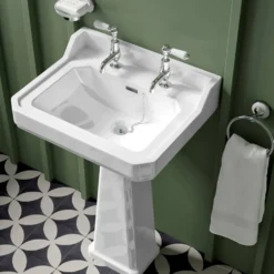 Butler & Rose Catherine 560mm Full Pedestal & Basin - 2 Tap Hole