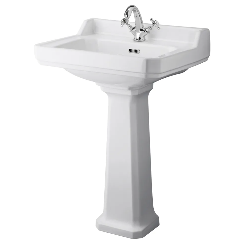 Butler & Rose Catherine 600mm Full Pedestal & Basin - 1 Tap Hole