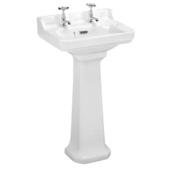 Butler & Rose Catherine 500mm Full Pedestal & Basin - 2 Tap Hole
