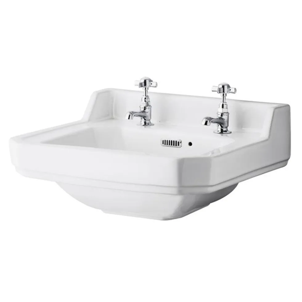 Butler & Rose Catherine 500mm Full Pedestal & Basin - 2 Tap Hole