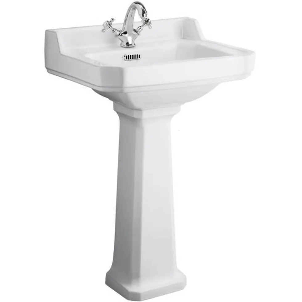 Butler & Rose Catherine 560mm Full Pedestal & Basin - 1 Tap Hole