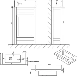 Butler & Rose Catherine Traditional 460mm Cloakroom Vanity Unit with Basin