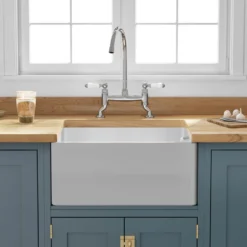 Butler & Rose Ceramic Fireclay Belfast Traditional Kitchen Sink with Weir Overflow - 595 x 455mm