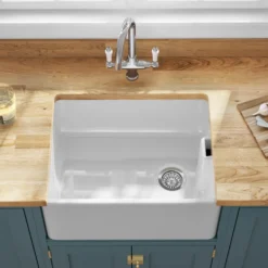 Butler & Rose Ceramic Fireclay Belfast Traditional Kitchen Sink with Weir Overflow - 595 x 455mm