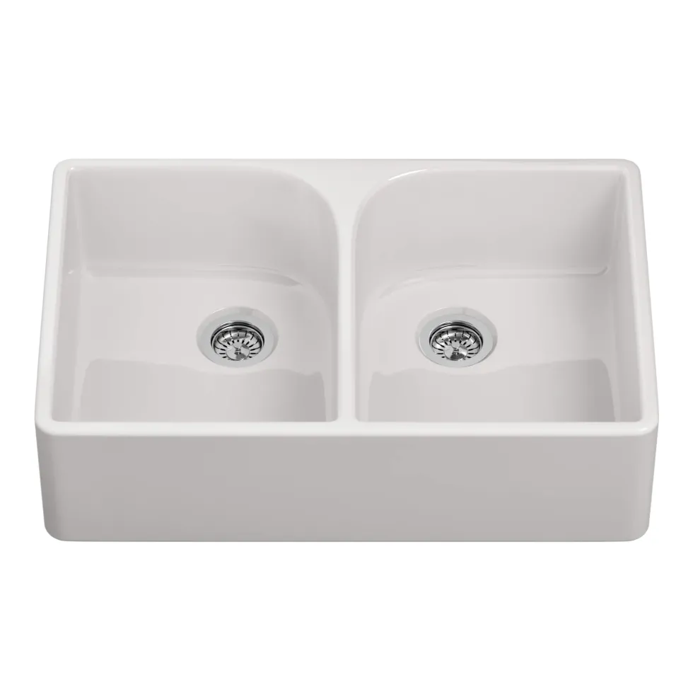 Butler & Rose Ceramic Fireclay Double Belfast Kitchen Sink - 795 x 500mm