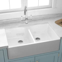 Butler & Rose Ceramic Fireclay Double Belfast Kitchen Sink - 795 x 500mm