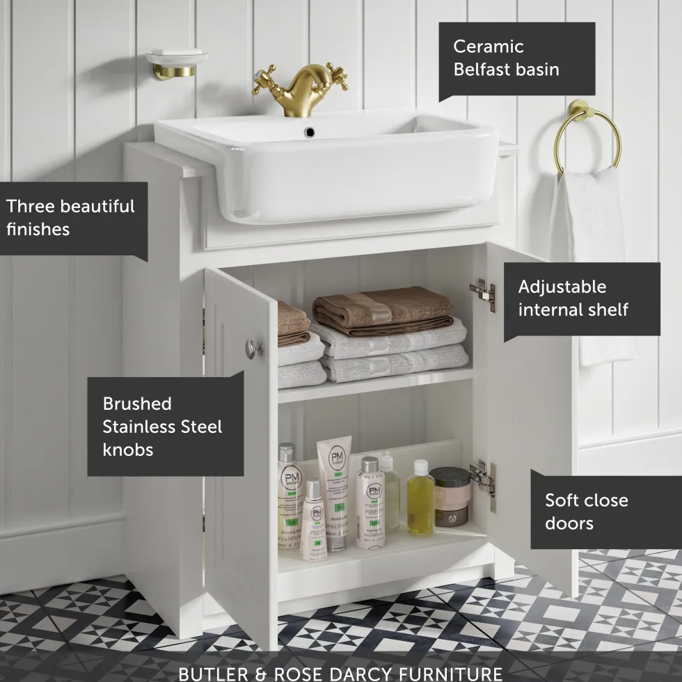 Butler & Rose Darcy Traditional Floorstanding Vanity Unit with Belfast Basin