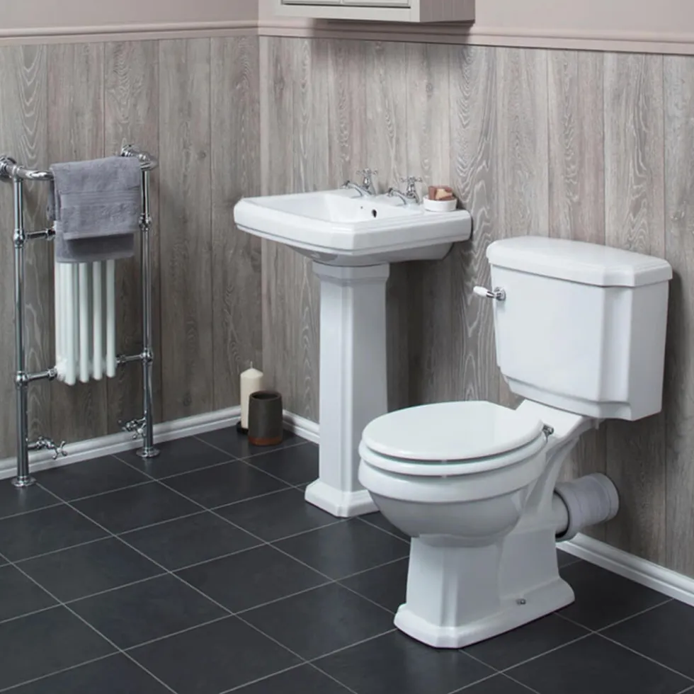 Butler & Rose Darcy Traditional 2 Tap Hole 585mm Basin & Full Pedestal