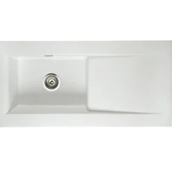 Butler & Rose Dream 1 Bowl White Ceramic Fireclay Kitchen Sink & Victoria Traditional Kitchen Mixer Tap