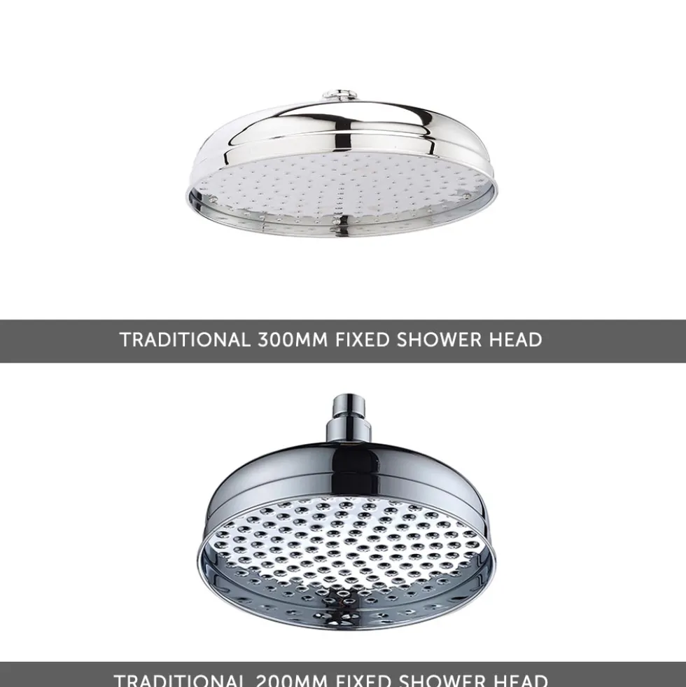 Butler & Rose Edith Concealed Shower Valve, Fixed Shower Head & Slide Rail Kit