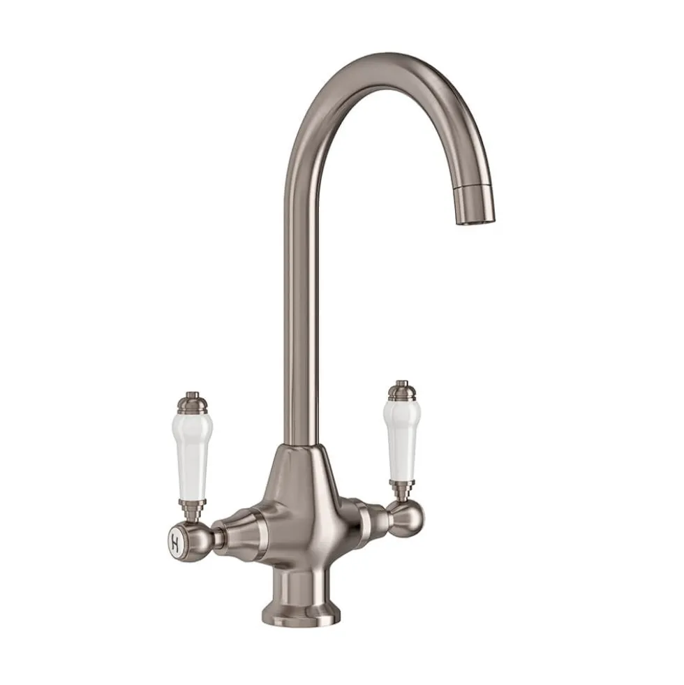 Butler & Rose Elizabeth Traditional Mono Kitchen Mixer - Brushed Nickel