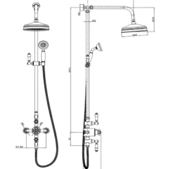 Butler & Rose Eliza Traditional 2 Outlet Exposed Shower Kit