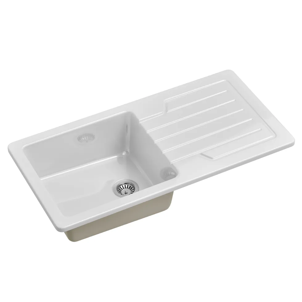 Butler & Rose Farmhouse 1 Bowl White Ceramic Kitchen Sink with Reversible Drainer - 1000 x 500mm