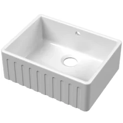 Butler & Rose Fluted Ceramic Fireclay Belfast / Butler Kitchen Sink - 595 x 450mm